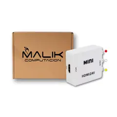 MALIK - Adaptador Hdmi A Rca: Convierte Hdmi A 3 Salidas 2AV Pack 3