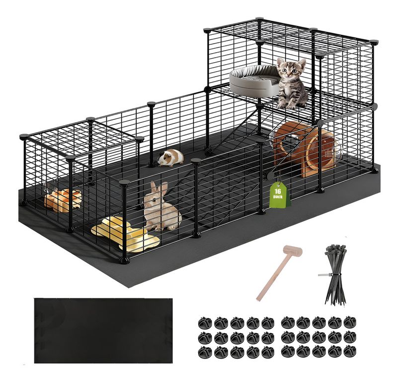 Jaula Corral Cerco Pequeñas Mascotas 16 Paneles Armable a $18.990