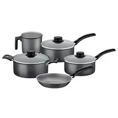 TRAMONTINA - Batería De Cocina Juego Ollas Turim 5 Pzas Negro