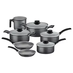 TRAMONTINA - Batería De Cocina Juego Ollas Turim 7 Pzas Negro