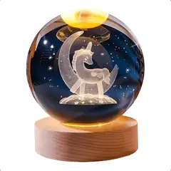 GENERICO - Lámpara De Cristal 3d Lámpara Led De Noche Bola De Cristal