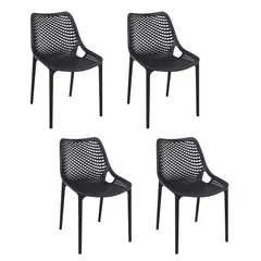 DECO EXTERIOR - 4 Sillas de exterior Air color Negro