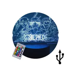 GENERICO - Lampara One Piece Led 3d 5 Personajes Anime