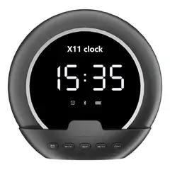 CASTLEN - Parlante Bluetooth Portátil Despertador Digital Con Pantalla Negro