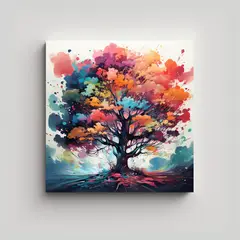 GENERICO - Pintura De Arte De Pared Tema Oficina Árbol 90x90 Cm