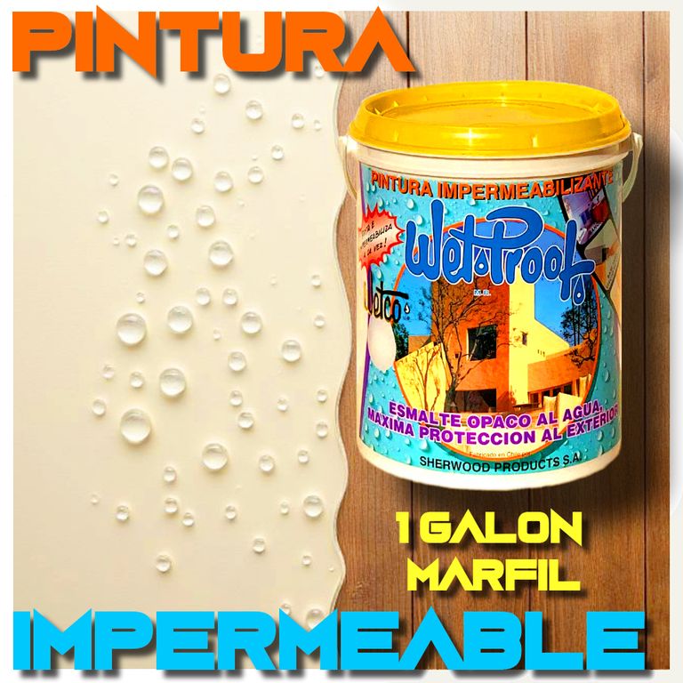 PINTURA IMPERMEABILIZANTE MADERA EXTERIOR MARFIL AL AGUA WETCO® 1 GAL