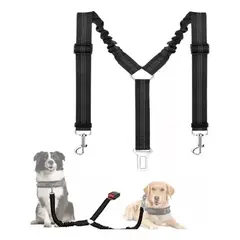 GENERICO - Correacinturón Seguridad Auto Doble Para Perros Ajustable