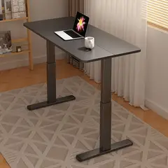 YOMYM - Escritorio Eléctrico de Pie con Estructura Negra y Tablero120 x 60 CM