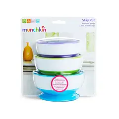 MUNCHKIN - Set de 3 Bowls con Antideslizante Stay Put