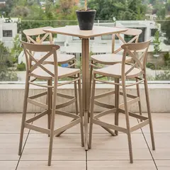 DECO EXTERIOR - 4 Taburetes de exterior Cross Bar 65 - Arena