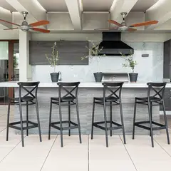 DECO EXTERIOR - Taburete de exterior Cross Bar 75 - negro