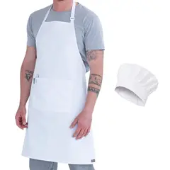 CHEF OUTFITTERS - Set Cocinero Chef Pechera o Delantal y Gorro