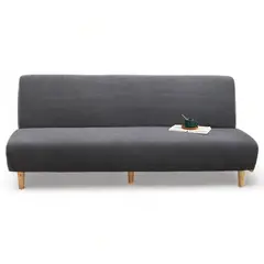 GENERICO - Funda Cubre Futon Cuadrille Elasticada Tela Gruesa Colores - Gris Oscuro