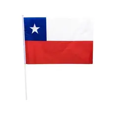 GENERICO - Bandera De Chile 40x60cm Mástil Palito Fechas Patrias