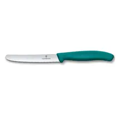 VICTORINOX - Cuchillo tomatemesa Swiss Classic dentado verde