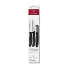 VICTORINOX - Set cuchillos Swiss Classic con pelador I negro