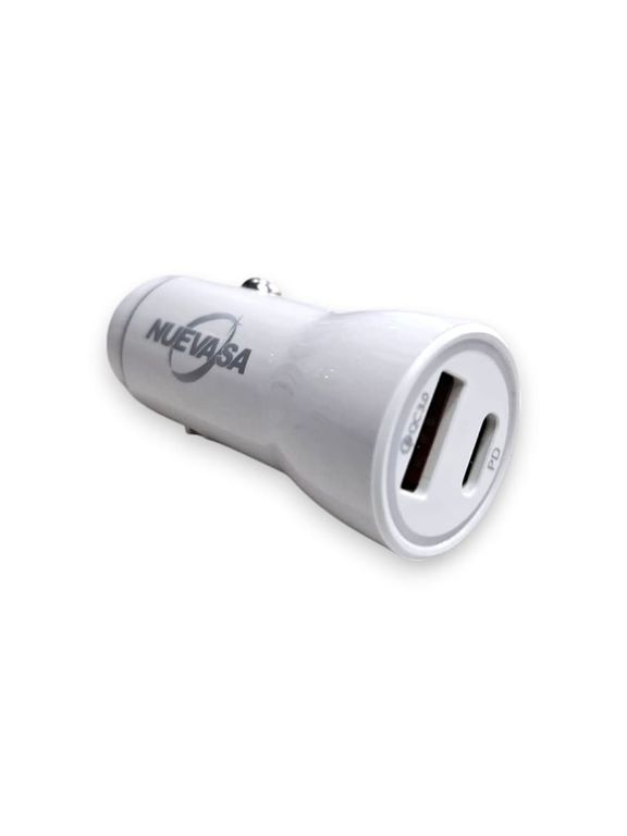 Cargador Auto Usb Y Tipo C12v-24v Carga Rápida 20w Mini NVS-233 Pack 6