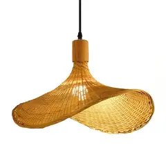 UMEXUS - Lámpara Techo Estilo Sombrero Bambú Artesanal 30cm sin ampolleta