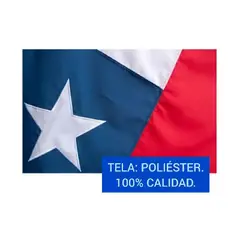GENERICO - Bandera Chilena De Tela Estrella Bordada 100x150cm Chile