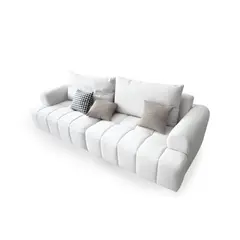 SANTU HOME & DECO - Sofa Seccional Moderno Blanco Lounge 208cm