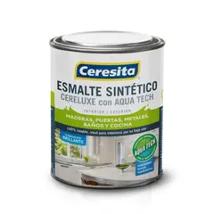CERESITA - Esmalte sintético cereluxe Aqua Tech brillante blanco 1/4 gal