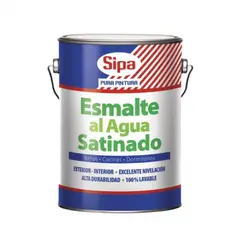 SIPA - Esmalte al agua satinado blanco 1 gal