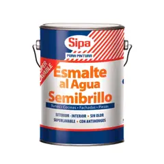 SIPA - Esmalte al agua semibrillo blanco 1 gal