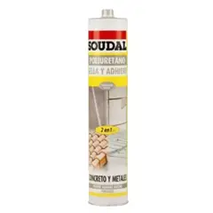 SOUDAL - Sellador adhesivo poliuretano gris 300 ml
