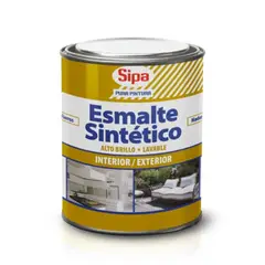 SIPA - Esmalte sintético negro 1/4 gal
