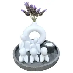 GENERICO - Set Decorativo Familia con 3 hijos cemento