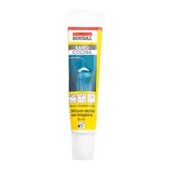SOUDAL - Silicona antihongo para baño y cocina transparente 82 ml