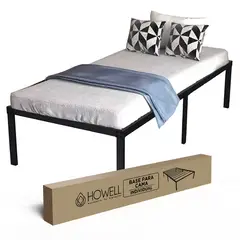 HOWELL - Base cama 1 plaza 190x90x30 Acero Soporta 250kg