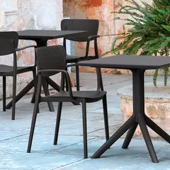 DECO EXTERIOR - 4 Sillas de exterior Loft color negro