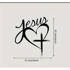 GENERICO - Sticker Jesús Corazón Cruz Fé Alabanza Dios Iglesia Auto