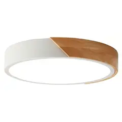 UMEXUS - Lámpara de Techo Madera Blanco 23cm Moderna Dormitorio