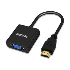 PHILIPS - Adaptador HDMI A VGA PC Consolas Negro