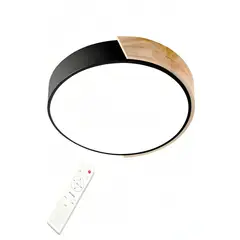 UMEXUS - Lámpara de techo Madera Negro 30cm Moderna Dormitorio