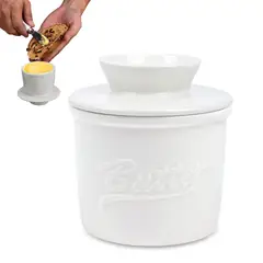 DEKANO - Mantequillera De Cerámica Francesa Con Agua 300 Ml