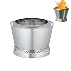 KUANGYE - Brasero Sin Humo Portátil AceroInoxidable Para Exterior Jardín Camping