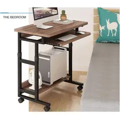 YOMYM - Escritorio Móvil Con Ruedas Y Altura Ajustable 80×69-85×45CM