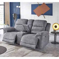 MSA MUEBLES SANTA ANA - Sofá Reclinable Fiorera Manual 2 Cuerpos Gris