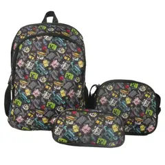 MINECRAFT - Pack Mochila Escolar + Lonchera + Estuche