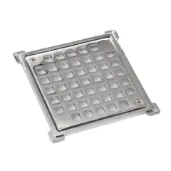 POLI - Rejilla Pileta cuadrada 100mm Cromado ACERO INOXIDABLE