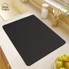 HOME LOGICS - Mat Secador Platos Antideslizante Absorbente Cocina Gris Kiosclub