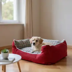 BLOCCARE - Cama Para Mascotas Espuma - Talla M Rojo