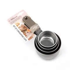 HOME LOGICS - Tazas Medidoras Acero Inoxidable Con Mango Set 4 Home Logcis Kiosclub