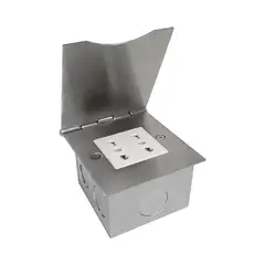 CROMPTON - Caja de Piso 2 Modulos Acero Cepillado IP30 Cowork