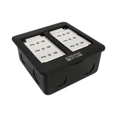 CROMPTON - Caja de Piso Push Down 6 Modulos Negro Cowork