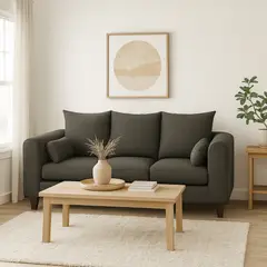 CASA WOW DECO - Sofá 3 Cuerpos Fager Gris Oscuro Tela – Confort y Estilo para tu Hogar