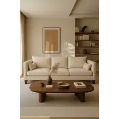 CASA WOW DECO - Sofá 3 Cuerpos Falk Beige Tela – Confort y Estilo para tu Hogar